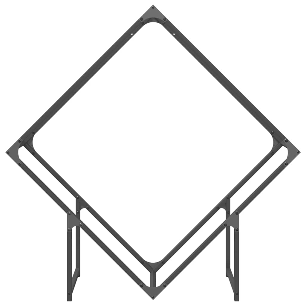 vidaXL Ράφι για καυσόξυλα Μαύρο 100x25x100 cm Ατσάλι ψυχρής έλασης