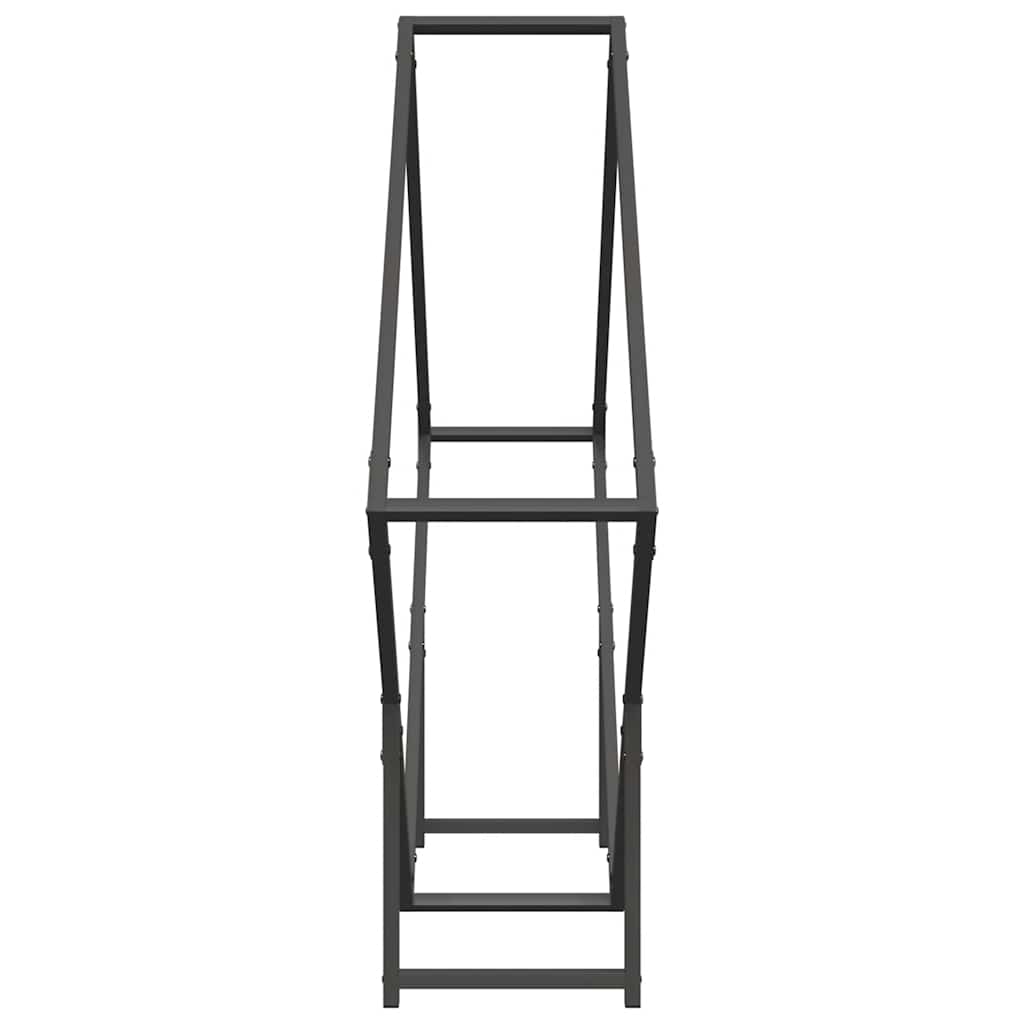 vidaXL Ράφι για καυσόξυλα Μαύρο 100x25x100 cm Ατσάλι ψυχρής έλασης