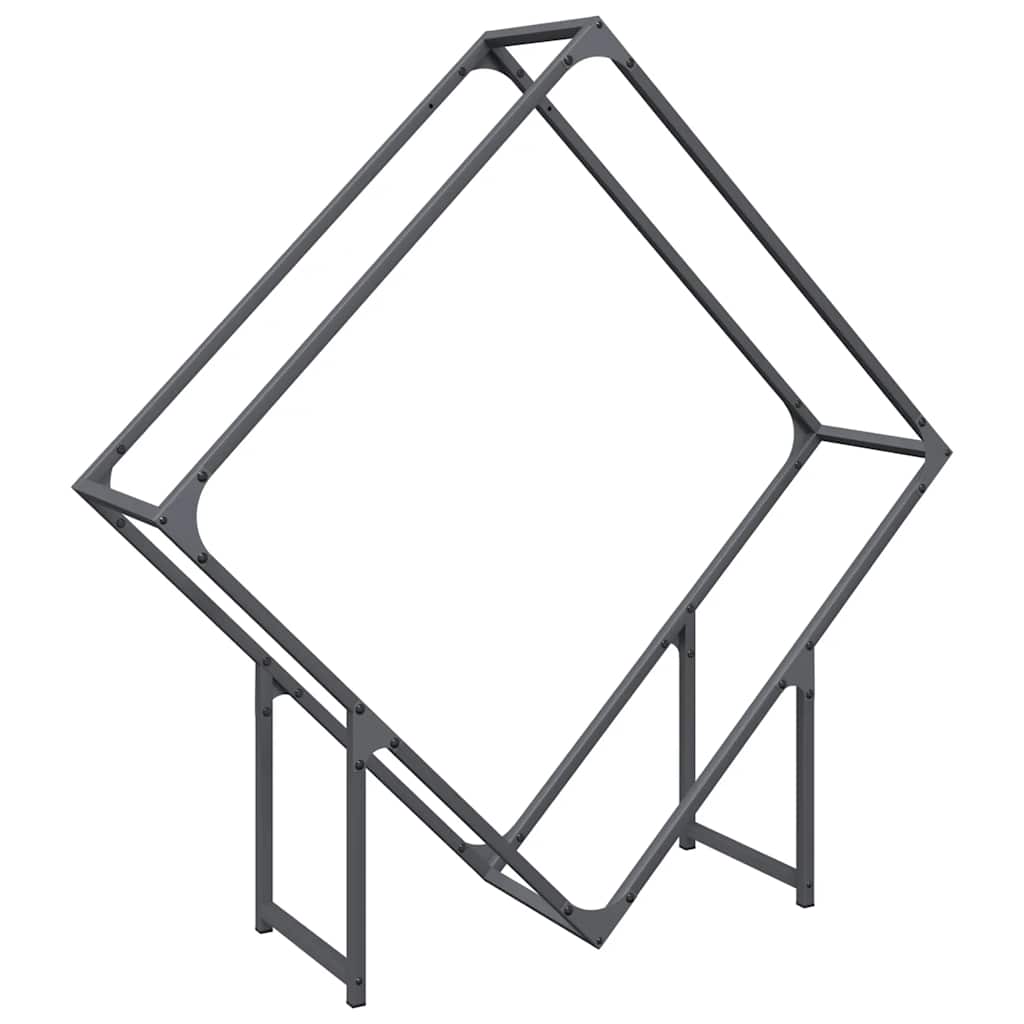 vidaXL Ράφι για καυσόξυλα Ανθρακί 100x25x100 cm Ατσάλι ψυχρής έλασης