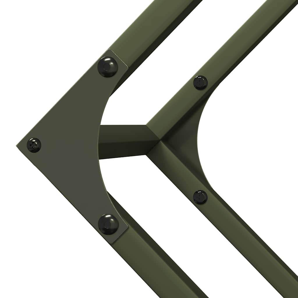 vidaXL Ράφι για καυσόξυλα Ελαιοπράσινο 100x25x100 cm