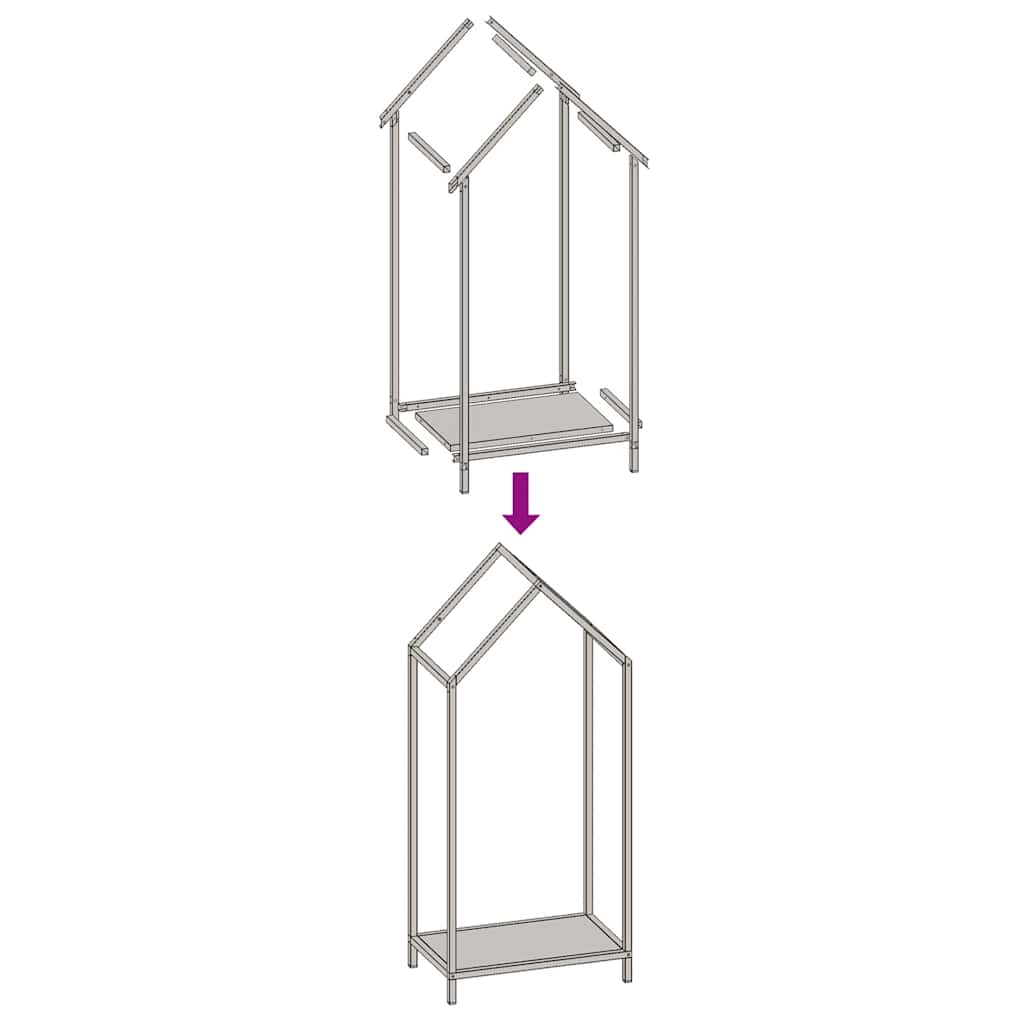 vidaXL Ράφι για καυσόξυλα Μαύρο 40x25x90 εκ. Ατσάλι ψυχρής έλασης