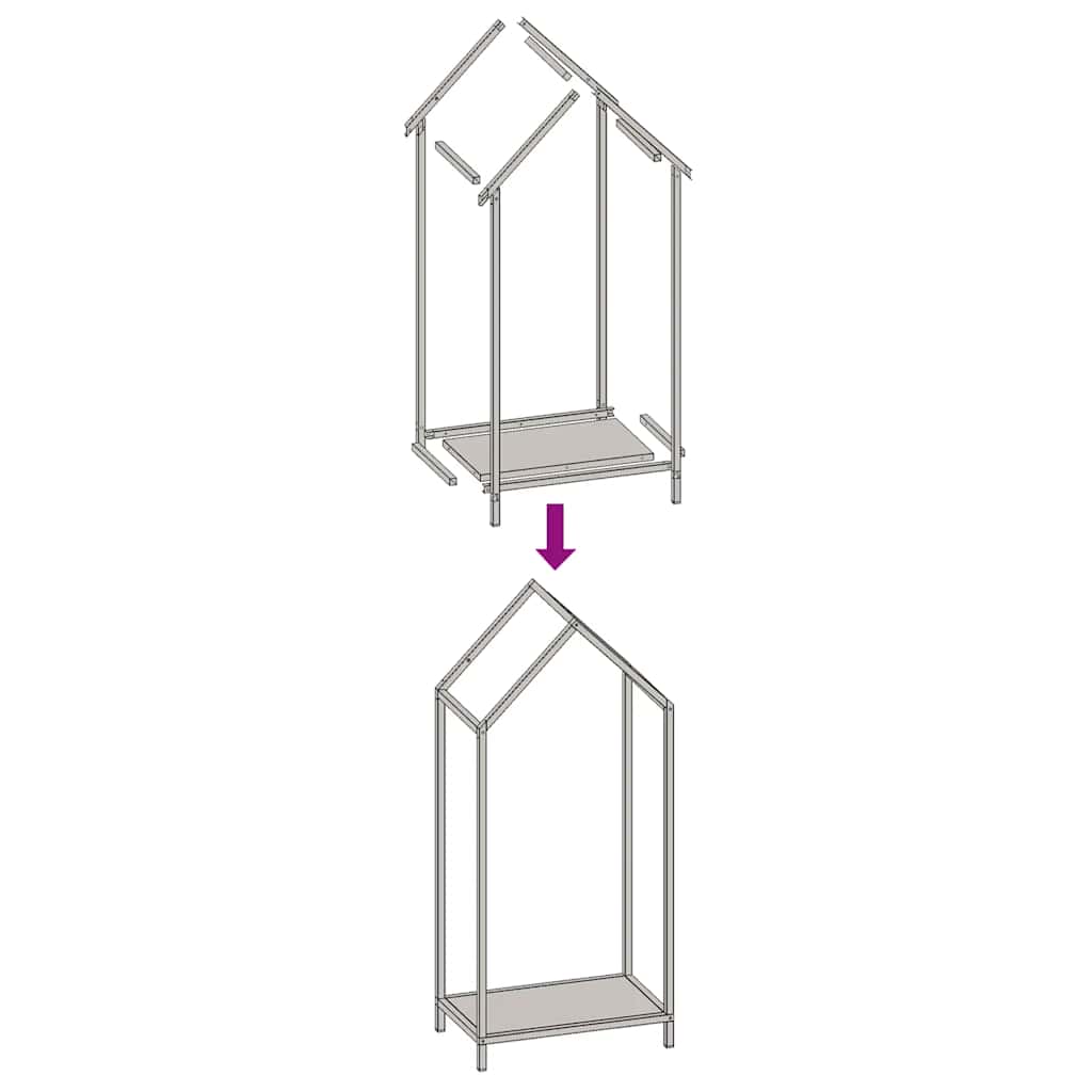 vidaXL Ράφι για καυσόξυλα Λευκό 40x25x90 εκ. Ατσάλι ψυχρής έλασης