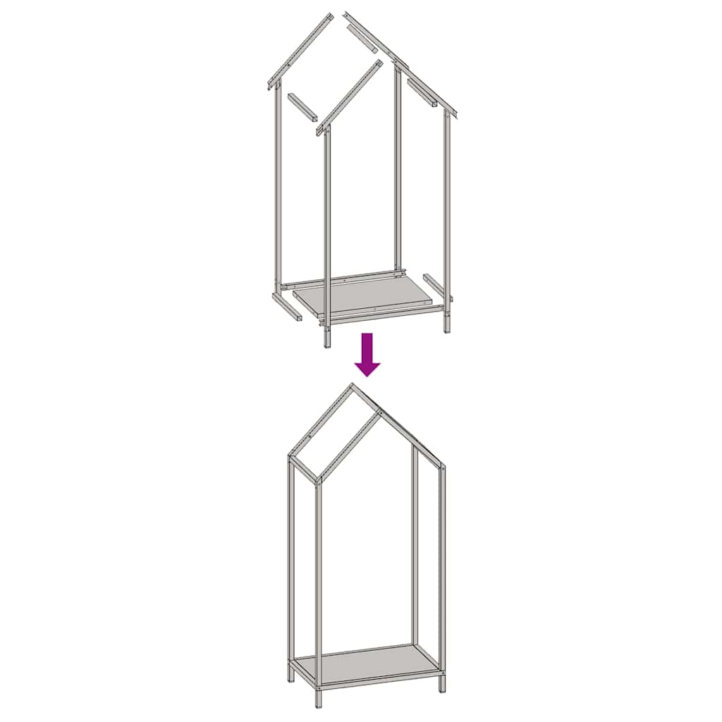 vidaXL Ράφι για καυσόξυλα Ανθρακί 40x25x90 εκ. Ατσάλι ψυχρής έλασης
