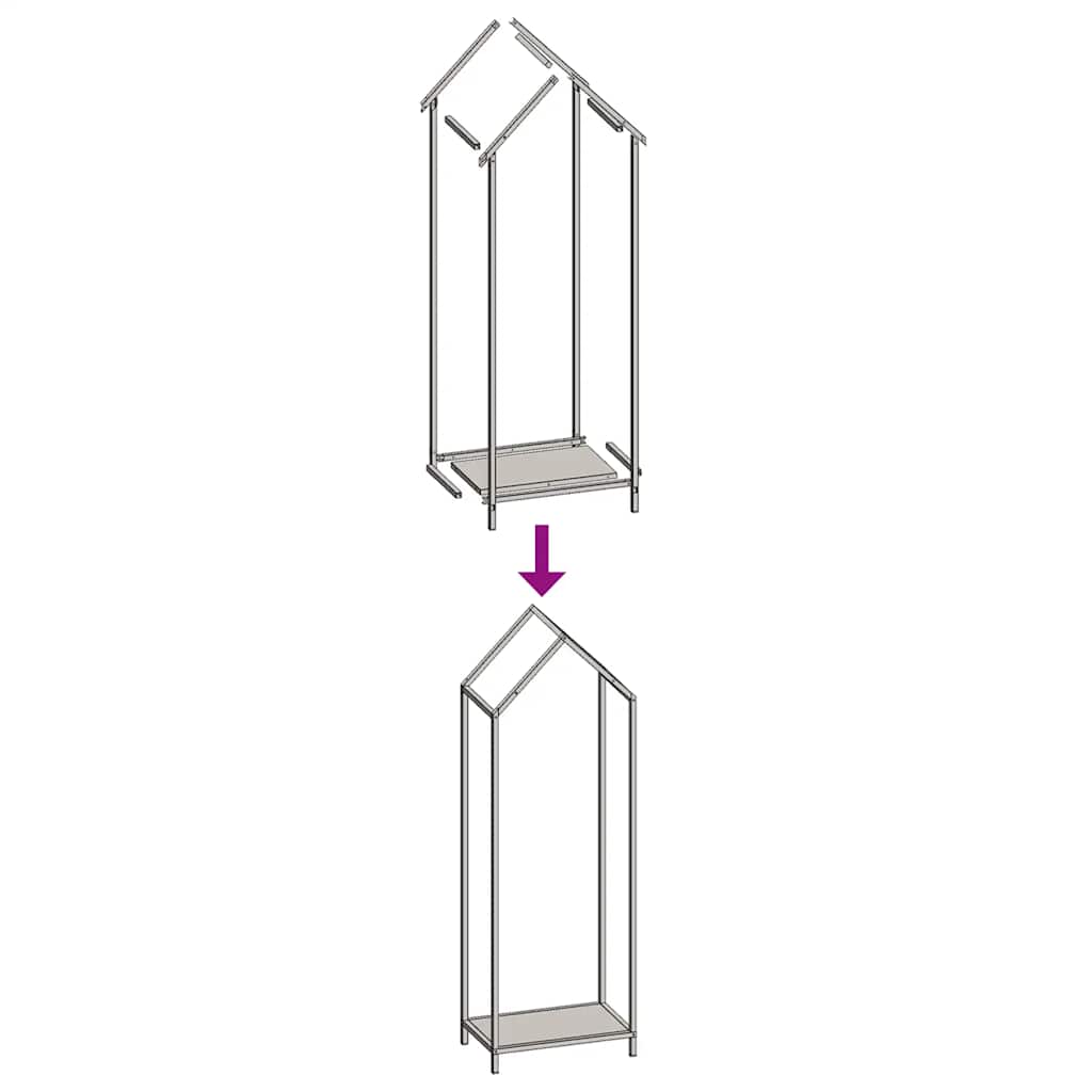 vidaXL Ράφι για καυσόξυλα Ανθρακί 40x25x120 cm Ατσάλι ψυχρής έλασης