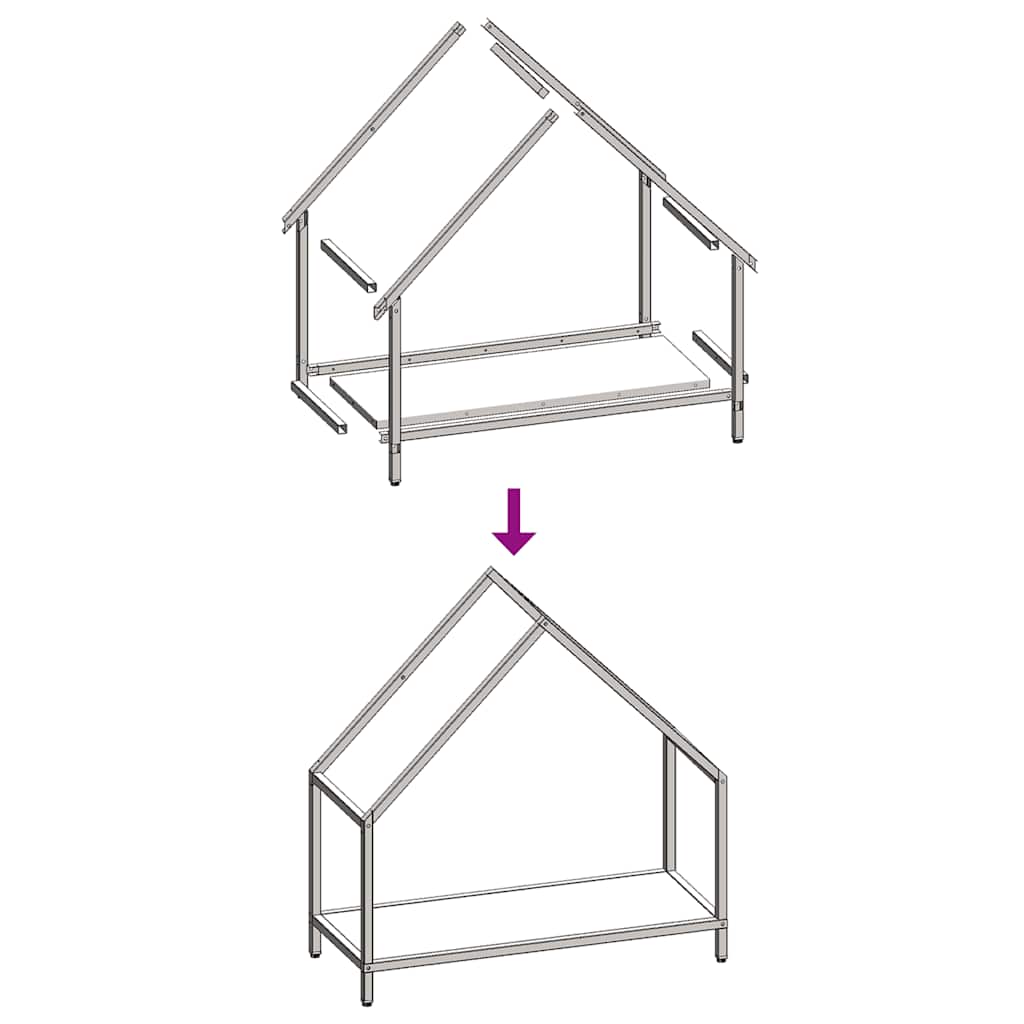 vidaXL Ράφι για καυσόξυλα Μαύρο 60x25x60 cm Ατσάλι ψυχρής έλασης