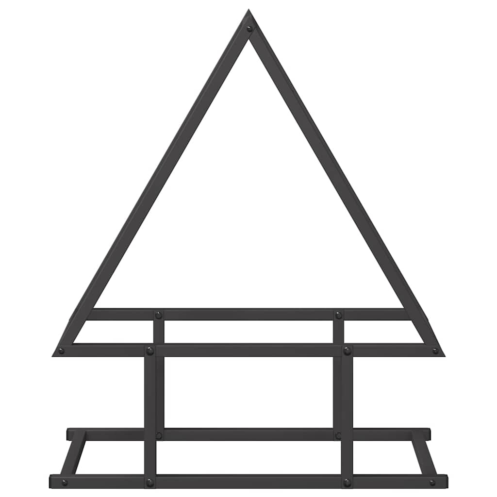 vidaXL Ράφι για καυσόξυλα Μαύρο 50x25x60 εκ. Ατσάλι ψυχρής έλασης