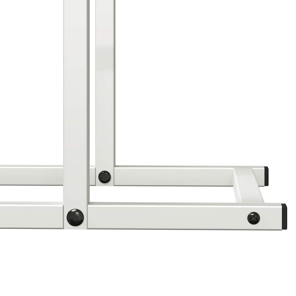 vidaXL Ράφι για καυσόξυλα Λευκό 50x25x60 εκ. Ατσάλι ψυχρής έλασης