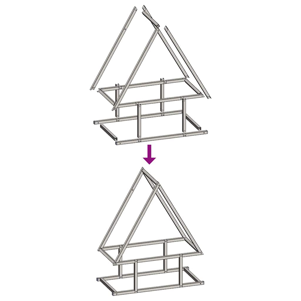 vidaXL Ράφι για καυσόξυλα 50x25x60 εκ. Ατσάλι ψυχρής έλασης