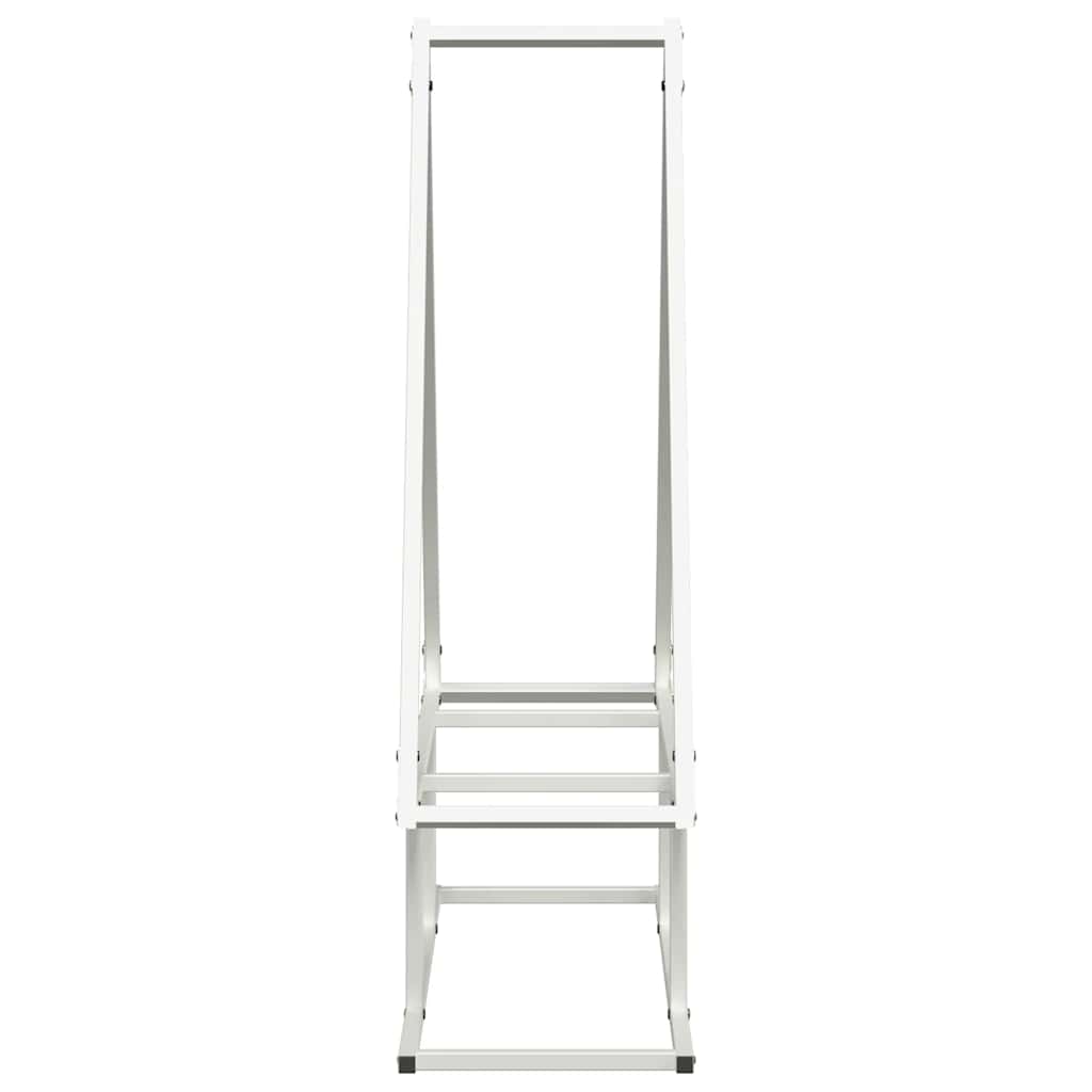 vidaXL Ράφι για καυσόξυλα Λευκό 80x25x90 εκ. Ατσάλι ψυχρής έλασης