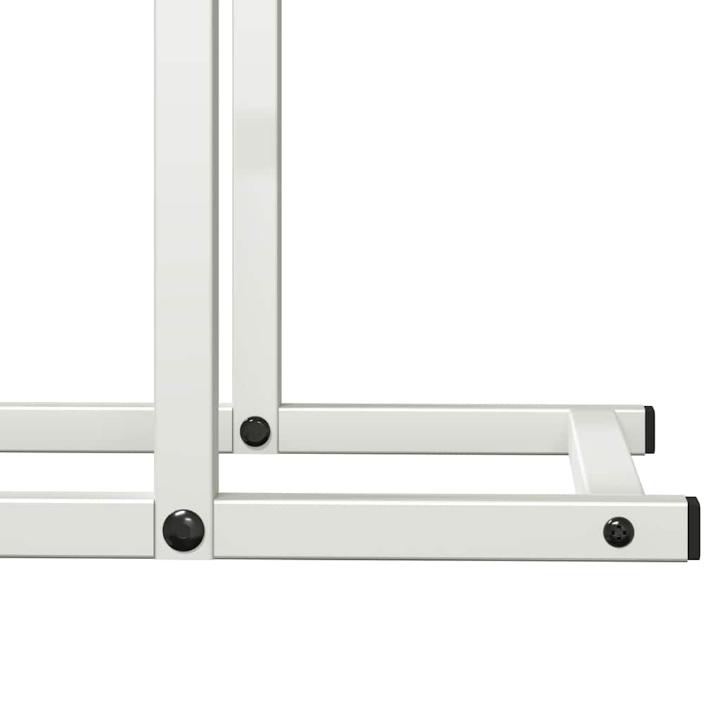 vidaXL Ράφι για καυσόξυλα Λευκό 80x25x90 εκ. Ατσάλι ψυχρής έλασης