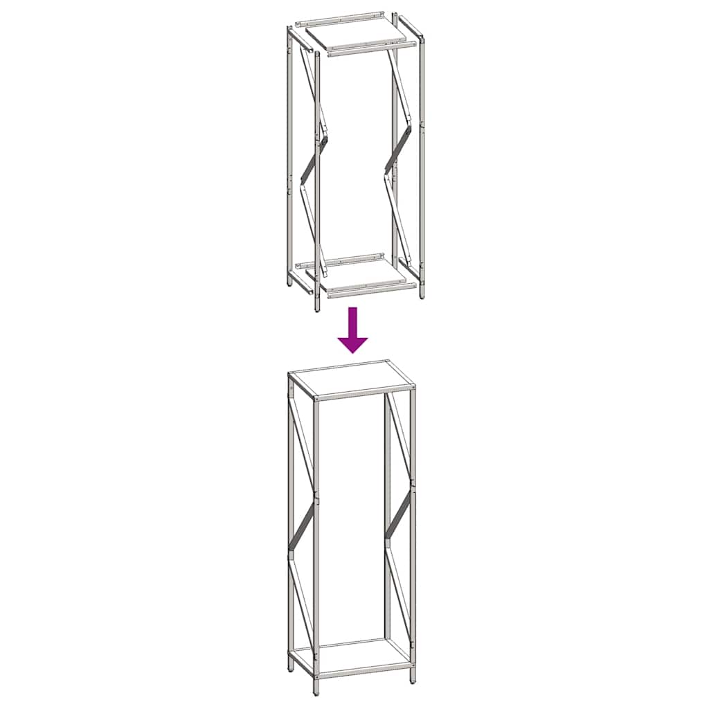 vidaXL Ράφι για καυσόξυλα Λευκό 34x25x100 cm Ατσάλι ψυχρής έλασης