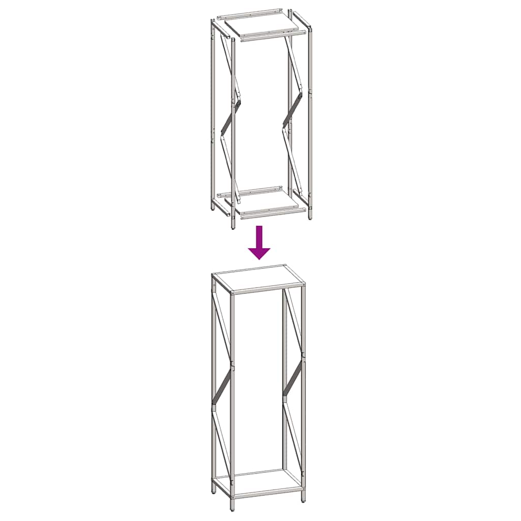 vidaXL Ράφι για καυσόξυλα Ανθρακί 34x25x100 cm Ατσάλι ψυχρής έλασης