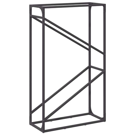 vidaXL Ράφι για καυσόξυλα Μαύρο 60x25x100 εκ. Ατσάλι ψυχρής έλασης