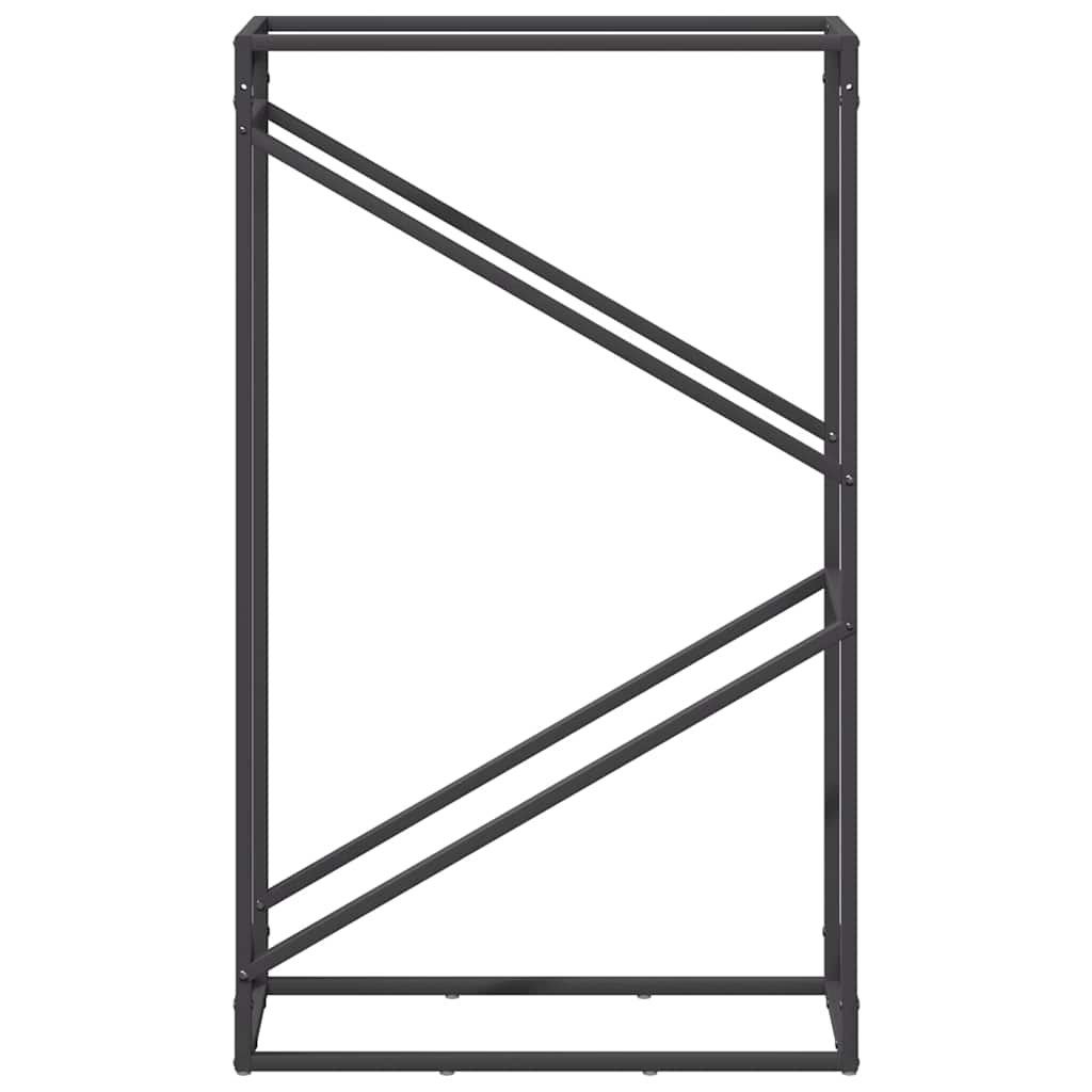 vidaXL Ράφι για καυσόξυλα Μαύρο 60x25x100 εκ. Ατσάλι ψυχρής έλασης