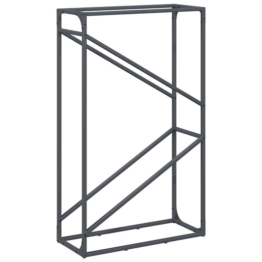 vidaXL Ράφι για καυσόξυλα Ανθρακί 60x25x100 εκ. Ατσάλι ψυχρής έλασης