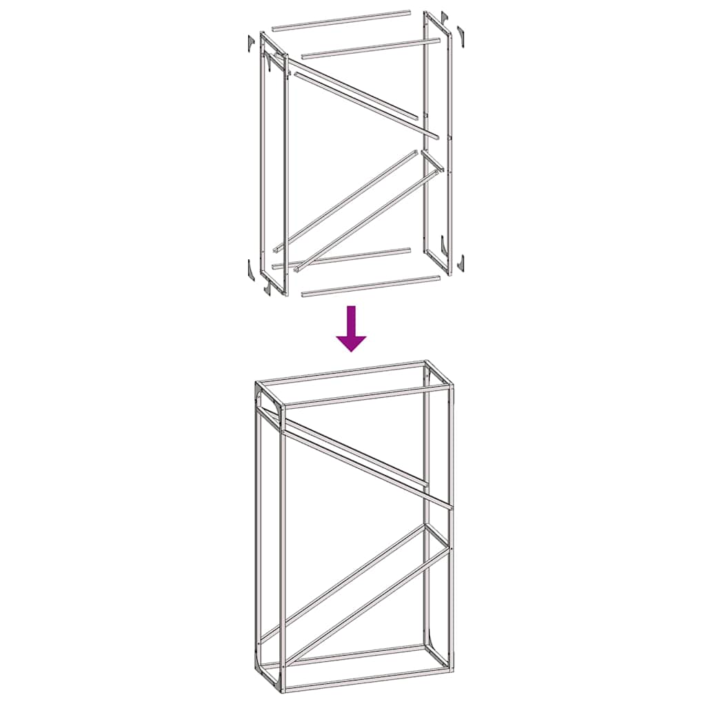 vidaXL Ράφι για καυσόξυλα Ανθρακί 60x25x100 εκ. Ατσάλι ψυχρής έλασης
