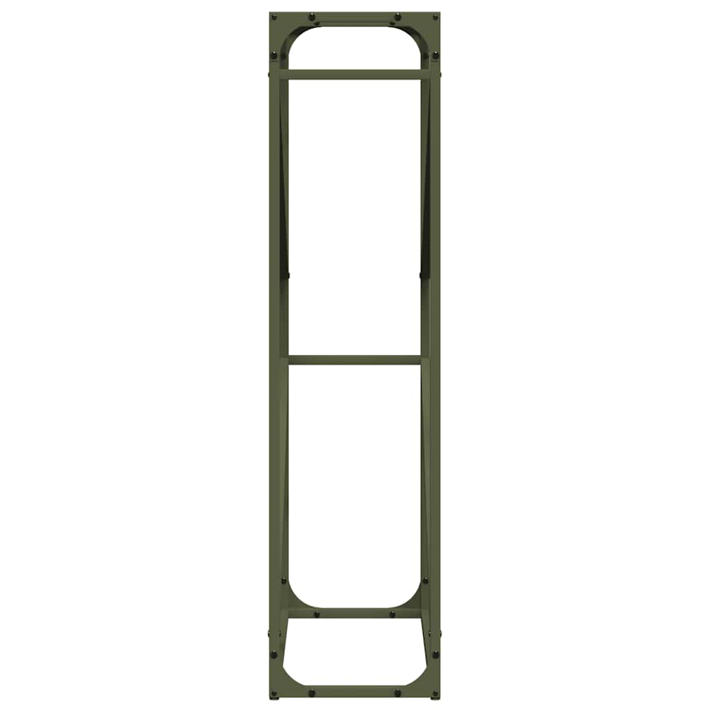 vidaXL Ράφι για καυσόξυλα Ελαιοπράσινο 60x25x100 εκ.