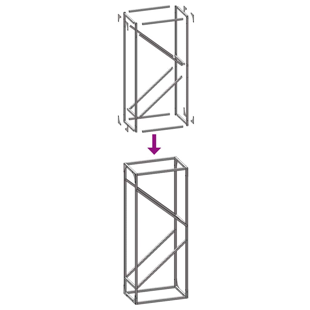 vidaXL Ράφι για καυσόξυλα Λευκό 40x25x100 εκ. Ατσάλι ψυχρής έλασης