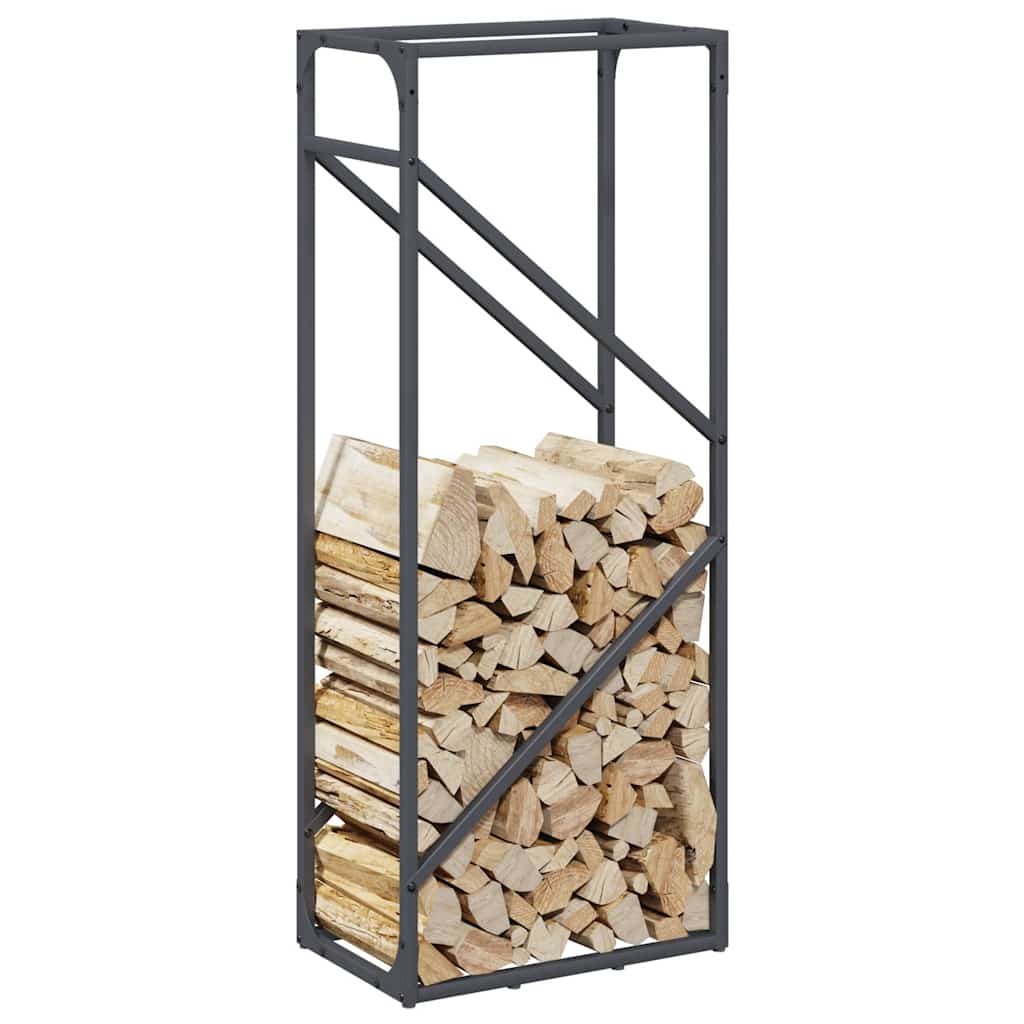 vidaXL Ράφι για καυσόξυλα Ανθρακί 40x25x100 εκ. Ατσάλι ψυχρής έλασης