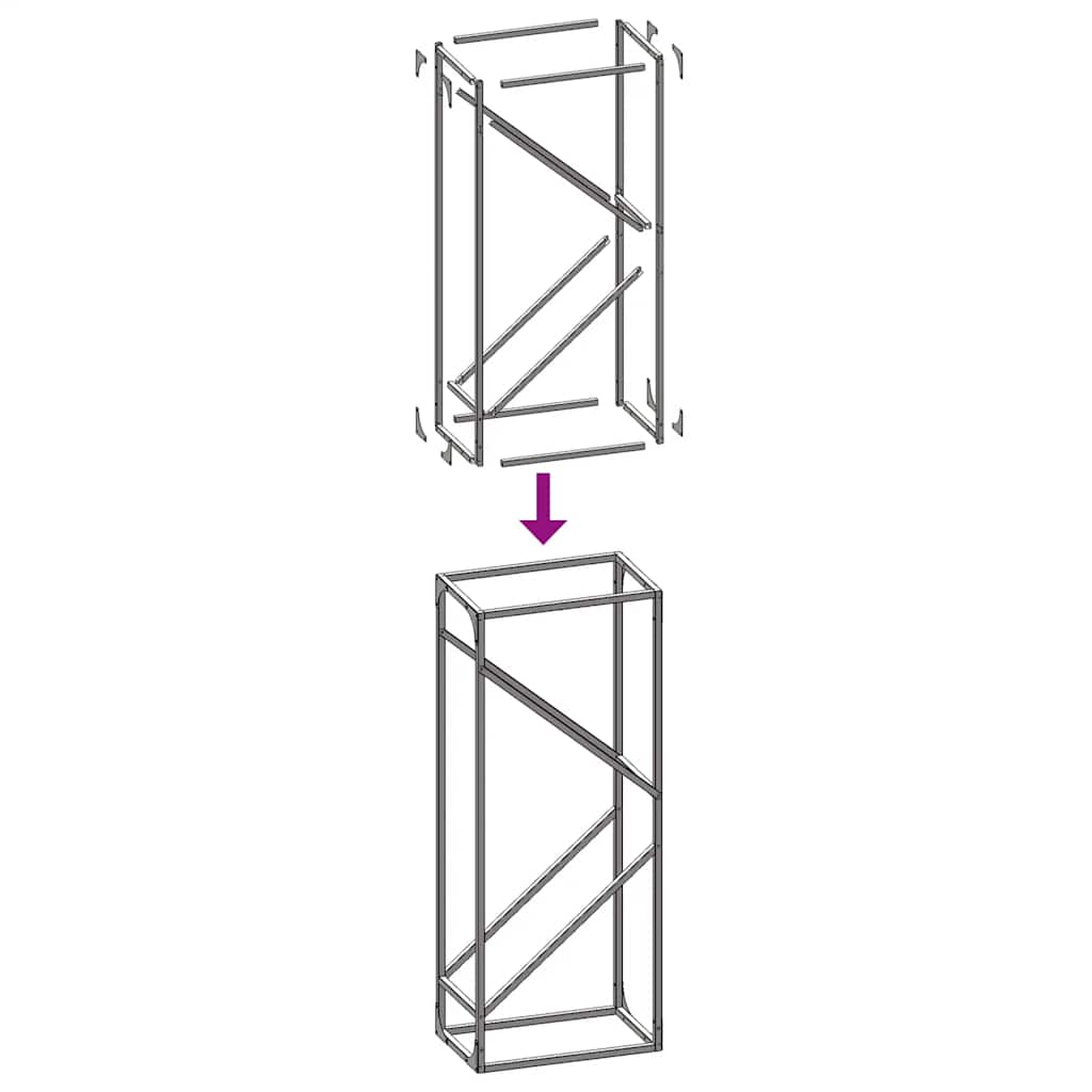 vidaXL Ράφι για καυσόξυλα Ανθρακί 40x25x100 εκ. Ατσάλι ψυχρής έλασης