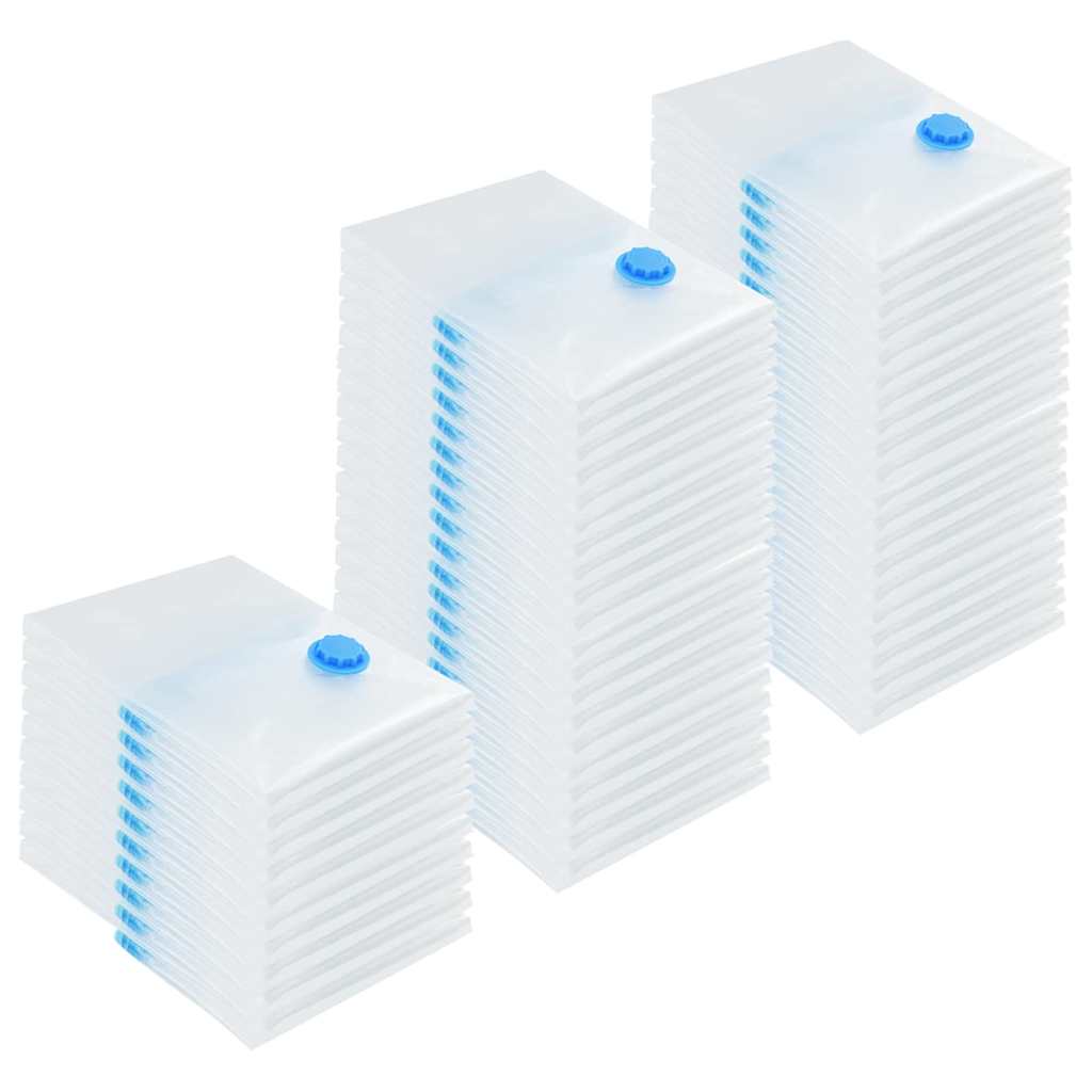 vidaXL Σακούλες αποθήκευσης κενού 50 pcs Διαφανής και μπλε 70 x 50 cm