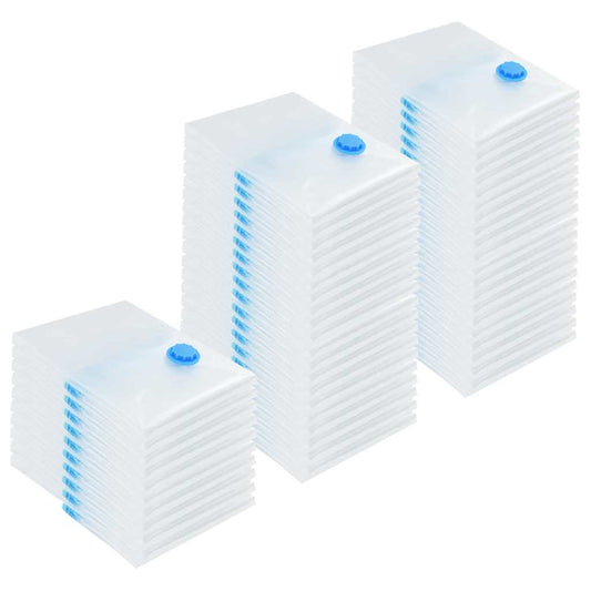 vidaXL Σακούλες αποθήκευσης κενού 50 pcs Διαφανής και μπλε 70 x 50 cm
