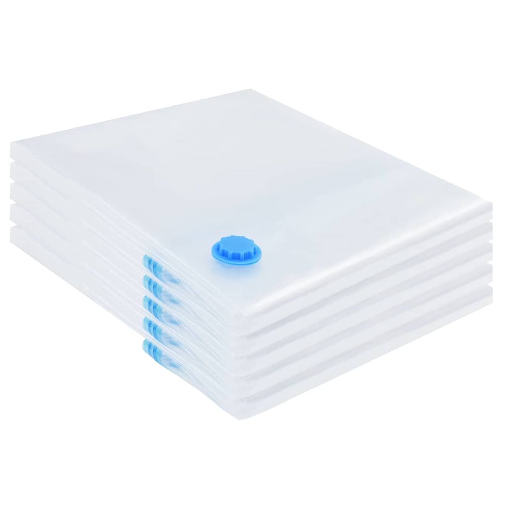 vidaXL Σακούλες Αποθήκευσης 5 pcs Διαφανές και Μπλε 100 x 80 cm