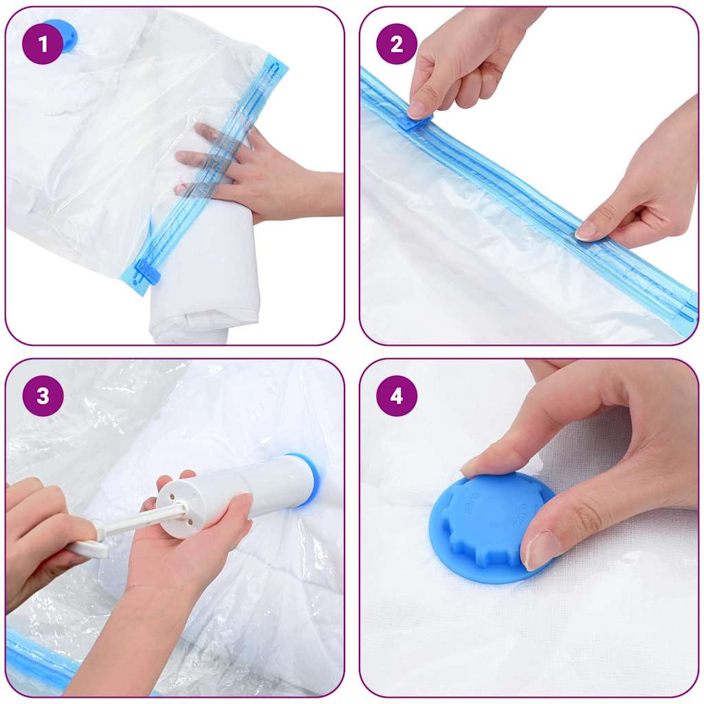 vidaXL Σακούλες Αποθήκευσης 5 pcs Διαφανές και Μπλε 100 x 80 cm