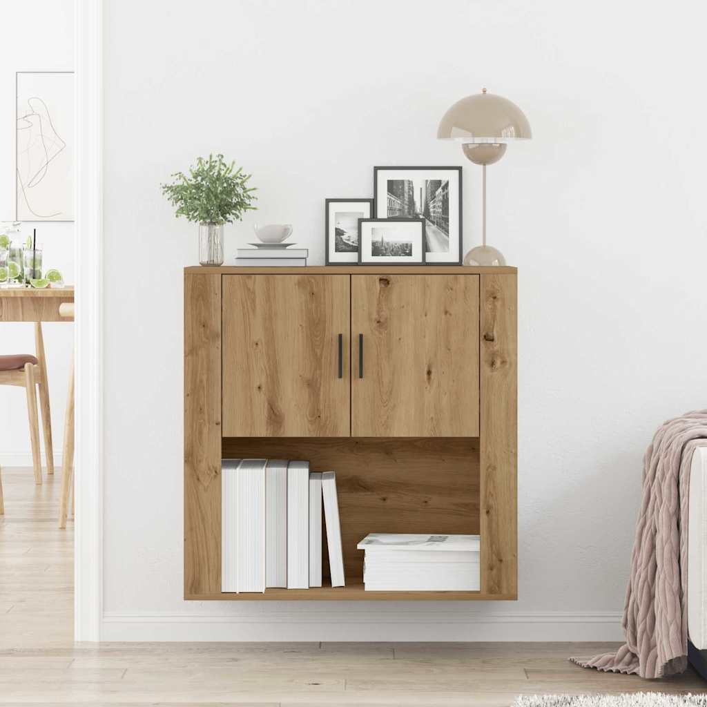 vidaXL Ντουλάπα Τοίχου με ράφι Επιτοίχιο artisan δρυς 80 x 33 x 80 εκ.