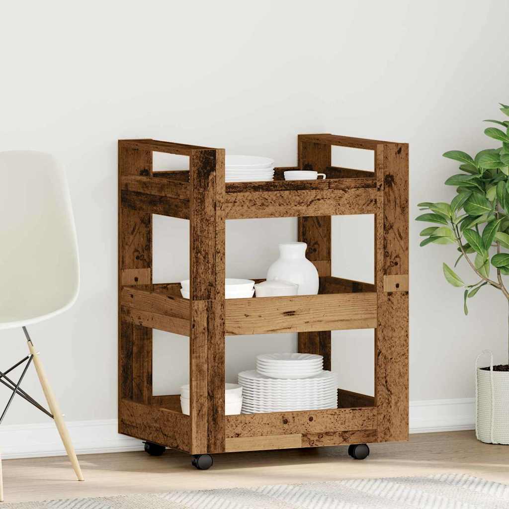 vidaXL Καρότσι Κουζίνας Παλαιό ξύλο 60 x 45 x 80 εκ Επεξεργασμένο ξύλο