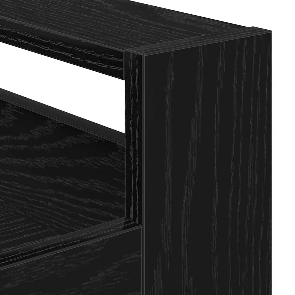 vidaXL Καρότσι Κουζίνας Μαύρη δρυς 60 x 45 x 80 εκ Επεξεργασμένο ξύλο