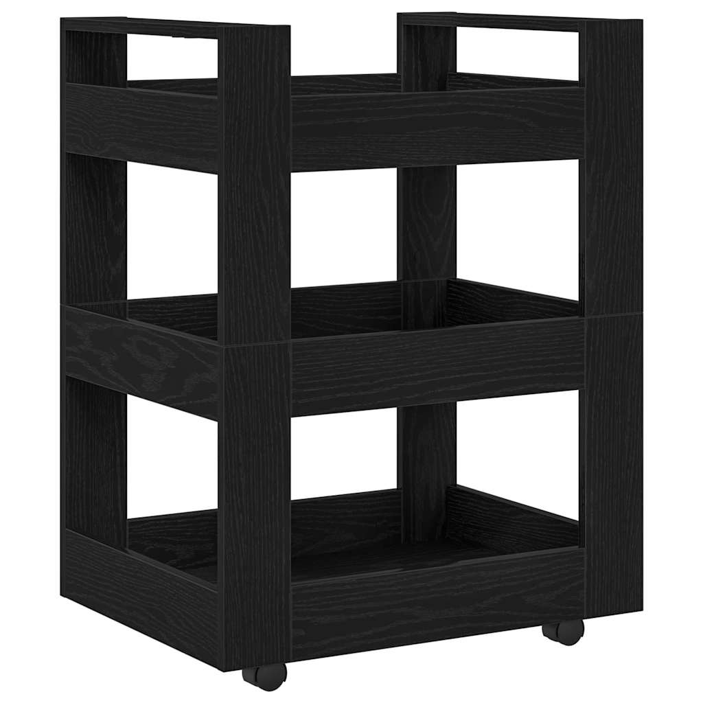 vidaXL Καρότσι Κουζίνας Μαύρη δρυς 60 x 45 x 80 εκ Επεξεργασμένο ξύλο