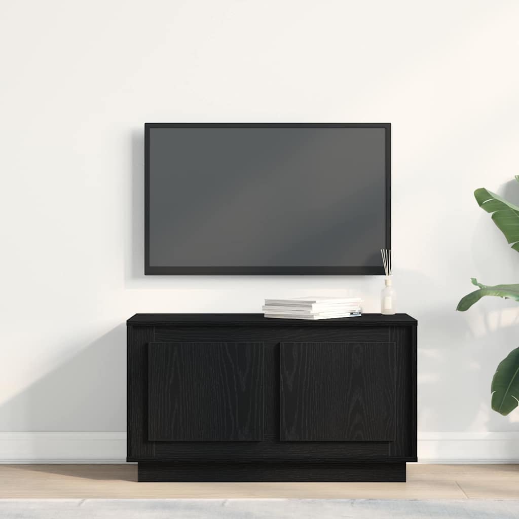 vidaXL Ντουλάπι TV Μαύρη δρυς 80 x 35 x 45 cm Επεξεργασμένο ξύλο