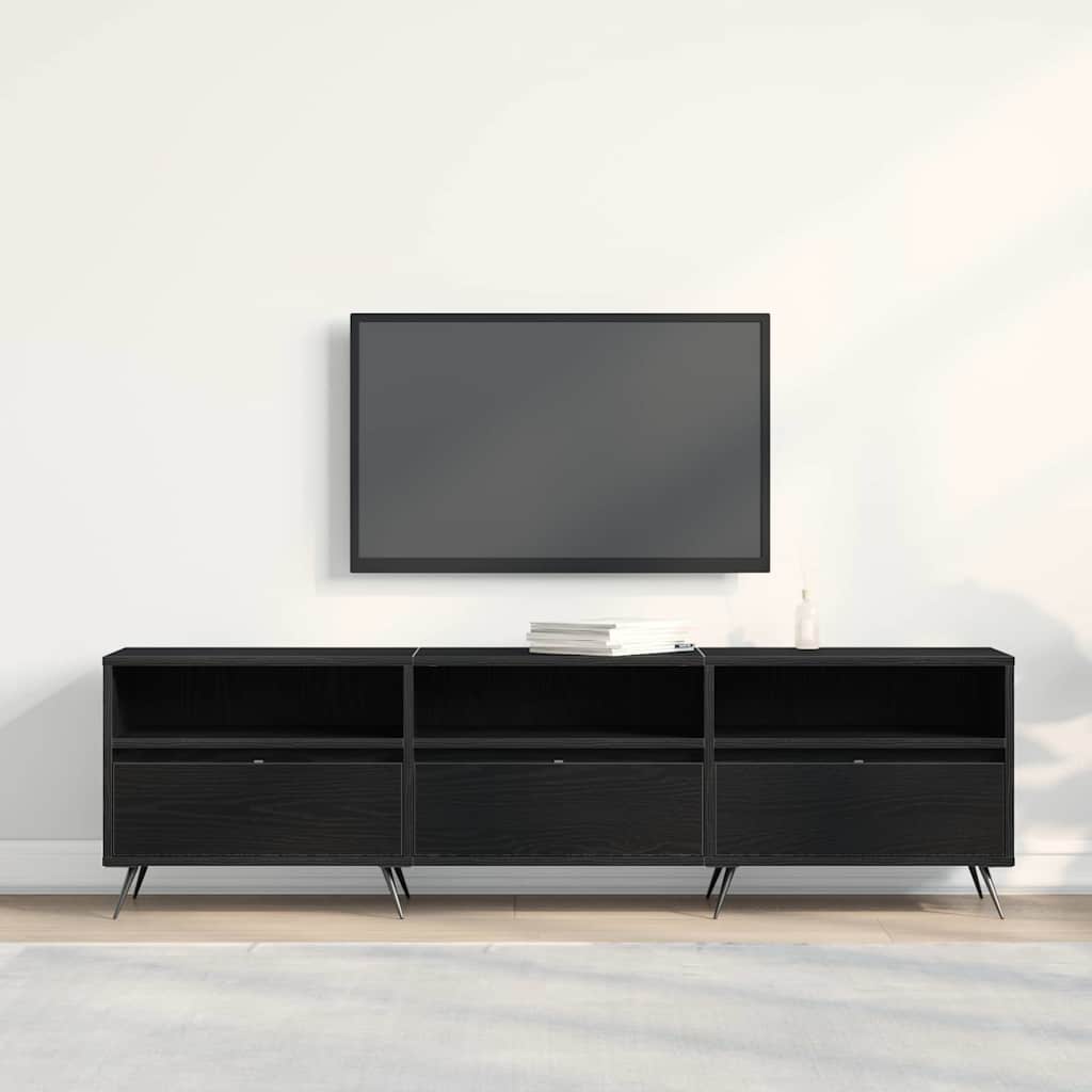 vidaXL Ντουλάπι TV Μαύρη δρυς 150 x 30 x 44,5 εκ. Επεξεργασμένο ξύλο