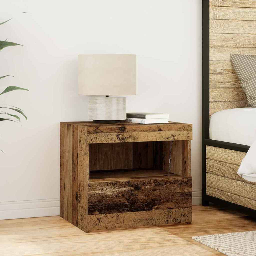 vidaXL Κομοδίνο Παλιό ξύλο 50 x 40 x 45 cm Επεξεργασμένο ξύλο