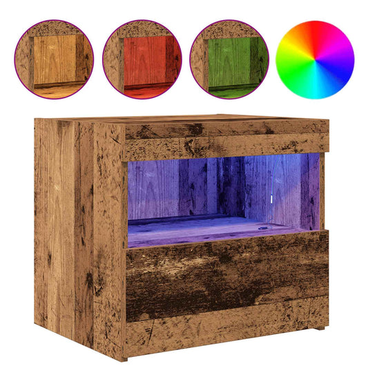 vidaXL Κομοδίνο Παλιό ξύλο 50 x 40 x 45 cm Επεξεργασμένο ξύλο