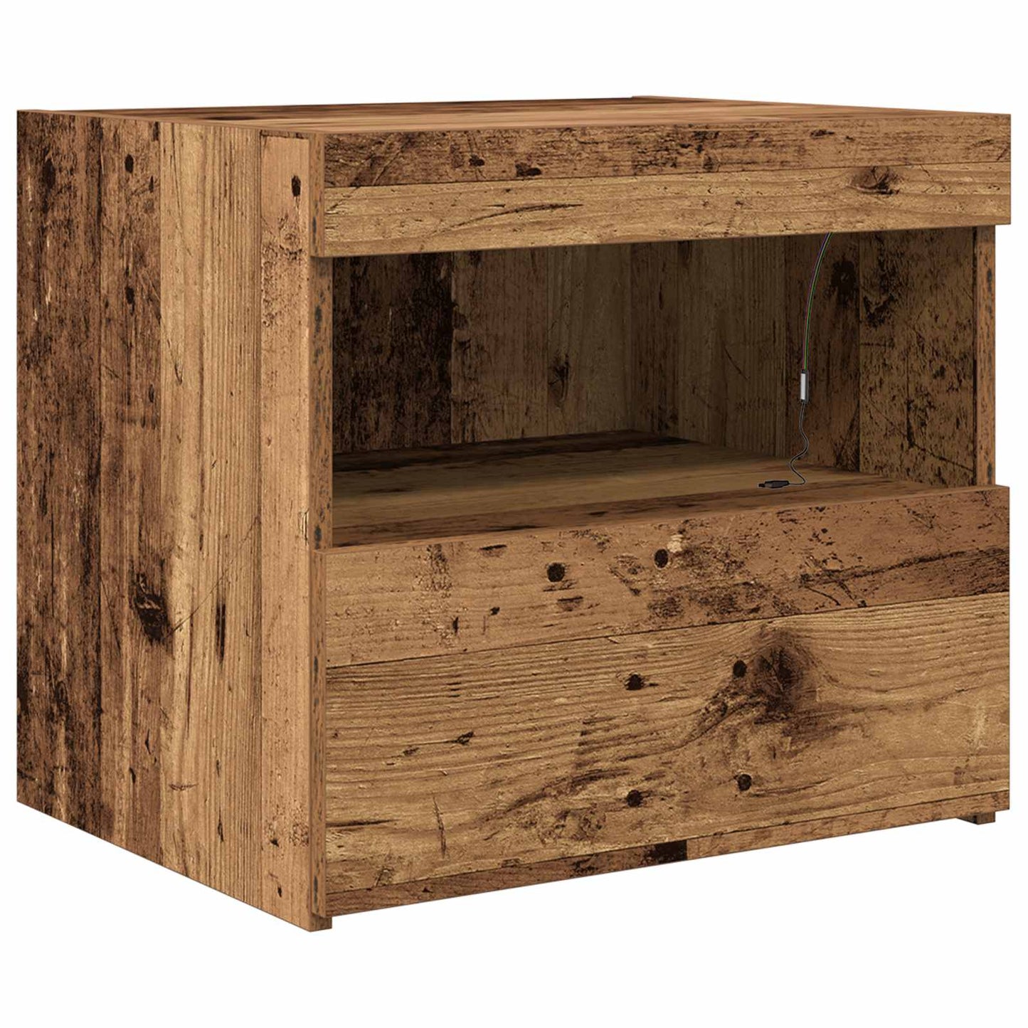 vidaXL Κομοδίνο Παλιό ξύλο 50 x 40 x 45 cm Επεξεργασμένο ξύλο