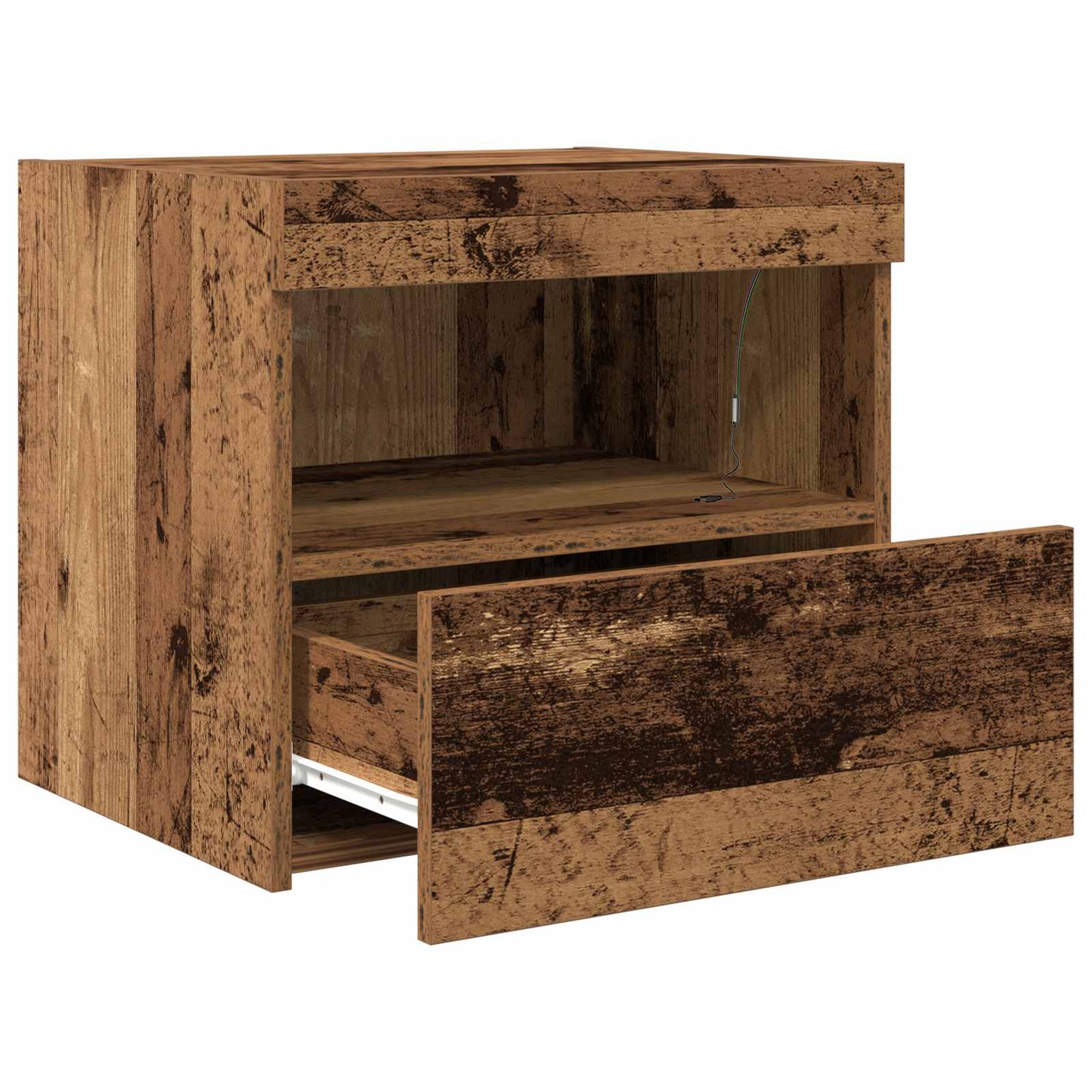 vidaXL Κομοδίνο Παλιό ξύλο 50 x 40 x 45 cm Επεξεργασμένο ξύλο