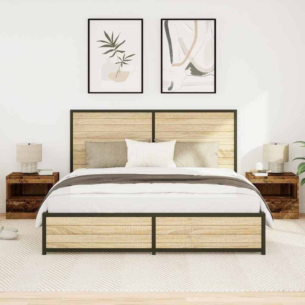 vidaXL Κομοδίνο 2 pcs Παλιό ξύλο 50 x 40 x 45 cm Επεξεργασμένο ξύλο