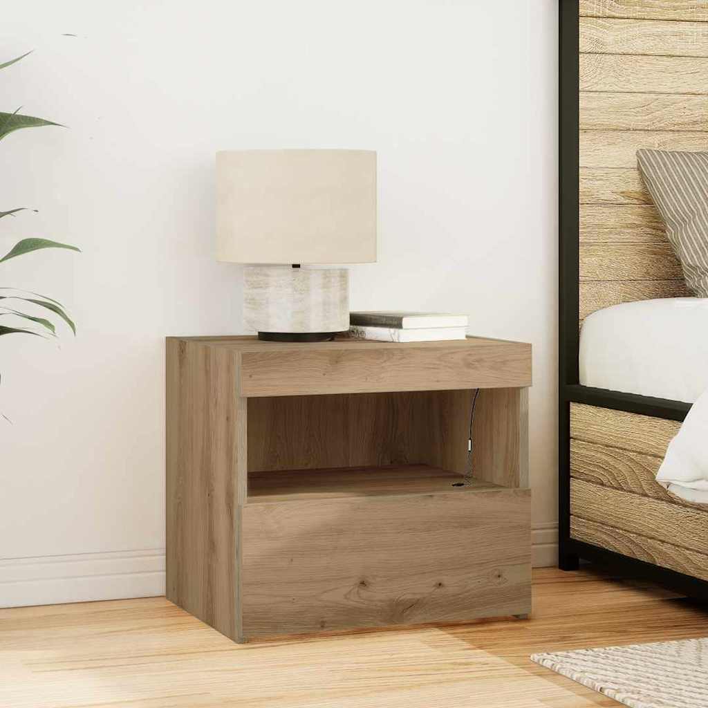 vidaXL Κομοδίνο 2 pcs Artisan Oak 50 x 40 x 45 cm Επεξεργασμένο ξύλο