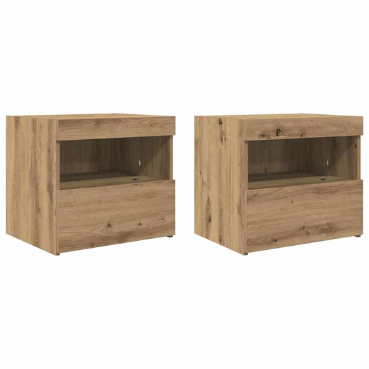 vidaXL Κομοδίνο 2 pcs Artisan Oak 50 x 40 x 45 cm Επεξεργασμένο ξύλο