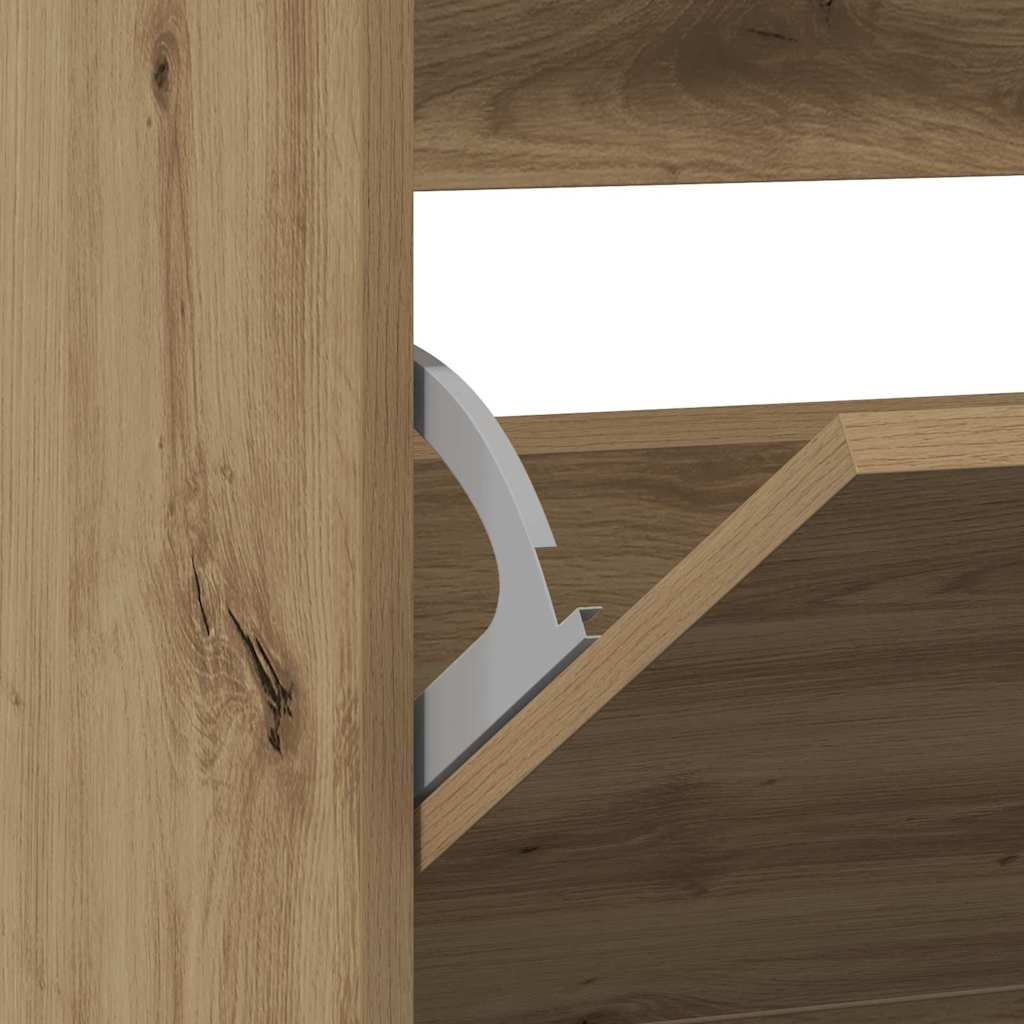 vidaXL Ντουλάπα Παπουτσιών με πόρτα Καπνιστή δρυς 80 x 21 x 87.5 cm