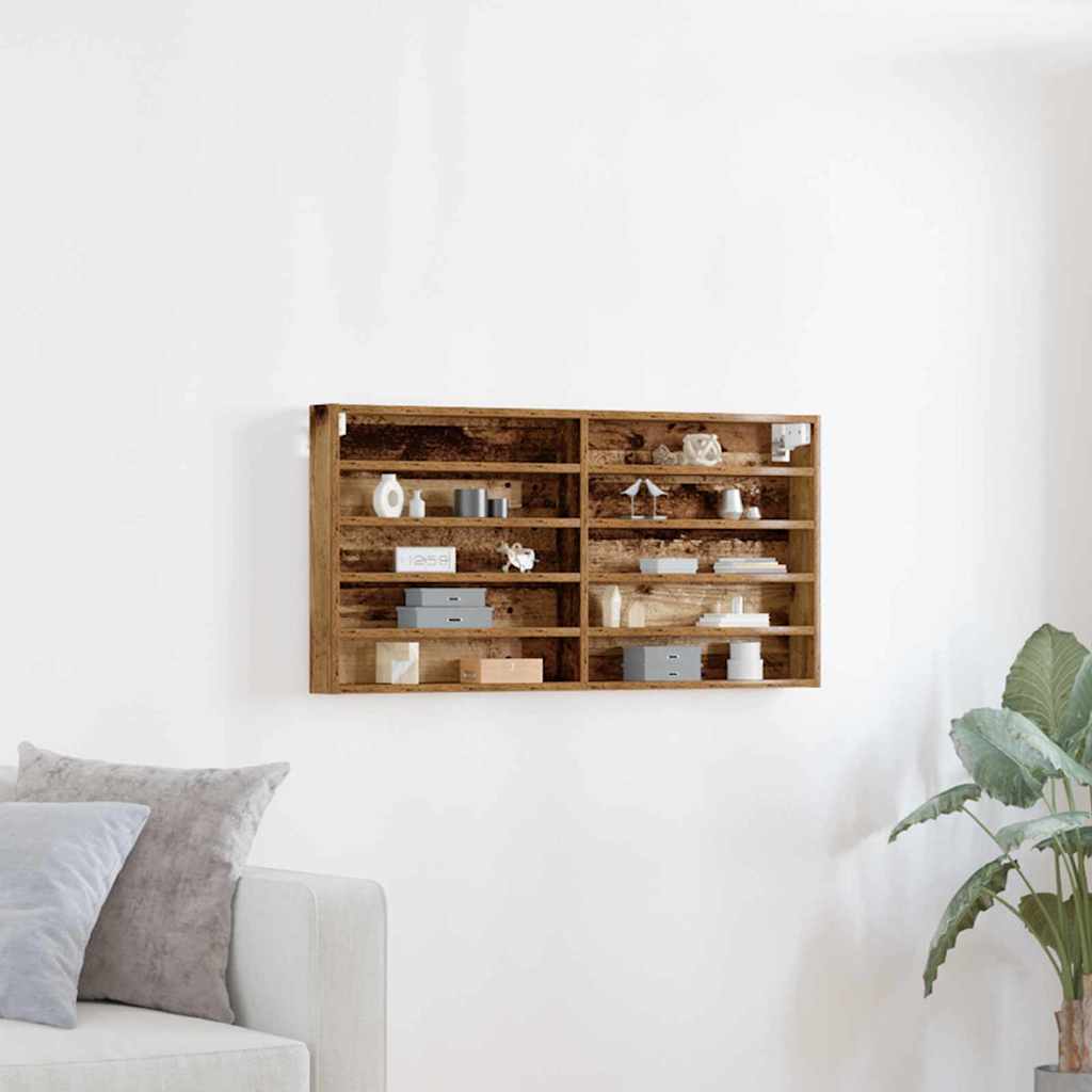 vidaXL Βιτρίνα με ράφι Παλιό Ξύλο 100 x 8,5 x 50 cm Επεξεργασμένο ξύλο