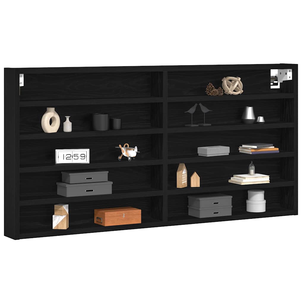 vidaXL Βιτρίνα με ράφι Μαύρη Οξυά 100 x 8,5 x 50 cm Επεξεργασμένο ξύλο