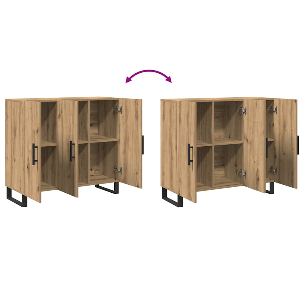 vidaXL Πλαϊνό γραφείο artisan δρυς 90 x 34 x 80 εκ. Επεξεργασμένο ξύλο