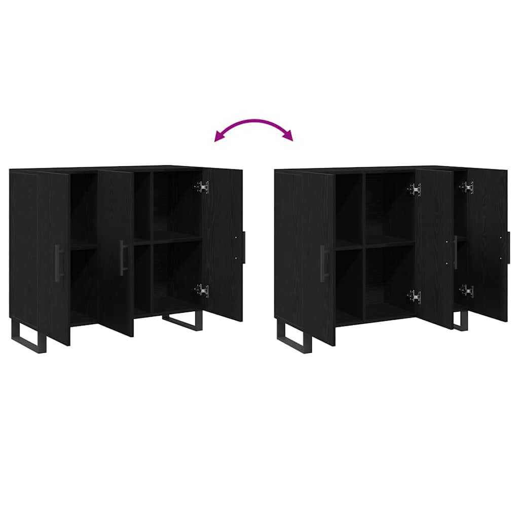 vidaXL Πλαϊνό γραφείο Μαύρη δρυς 90 x 34 x 80 εκ. Επεξεργασμένο ξύλο