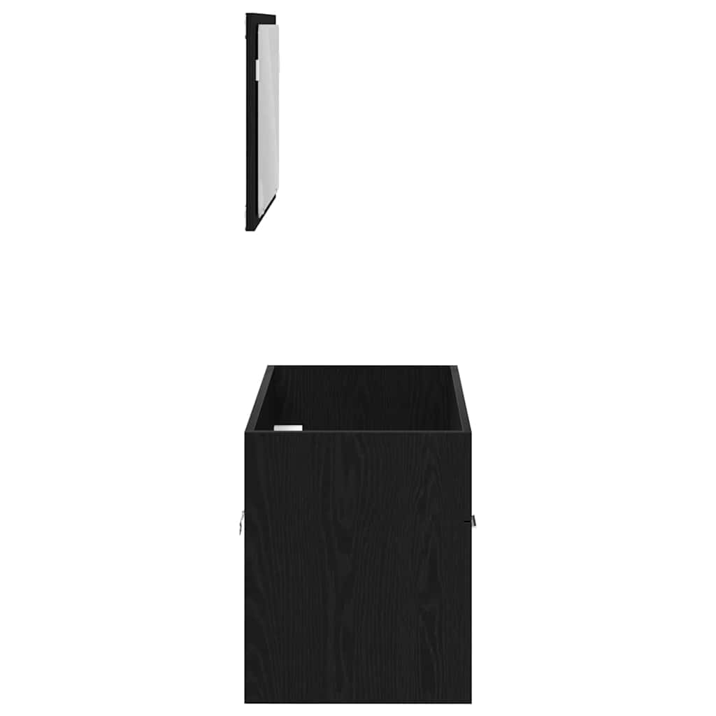 vidaXL Σετ Επίπλων Μπάνιου 2 pcs Μαύρη Οξυά 90 x 38.5 x 46 cm