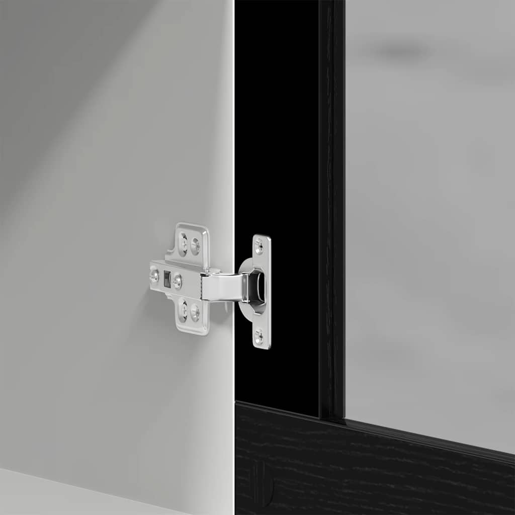 vidaXL Κρεμαστό Γυάλινο Ντουλάπι Μαύρο Δρυς 40x31x60 εκ. από Τεχνητό Ξύλο