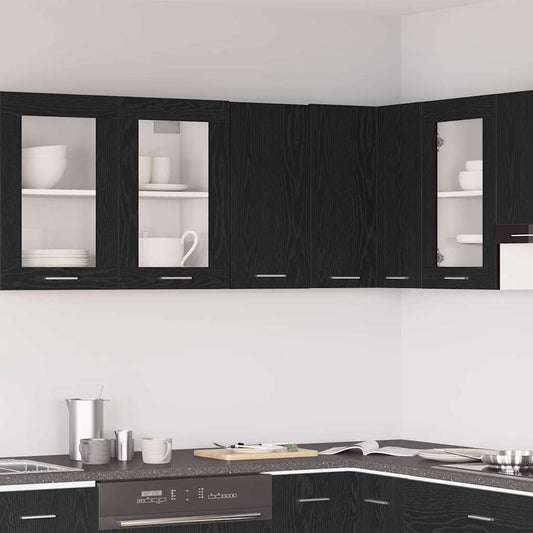 vidaXL Κρεμαστό Ντουλάπι Μαύρο Δρυς 30x31x60 εκ. από Τεχνητό Ξύλο