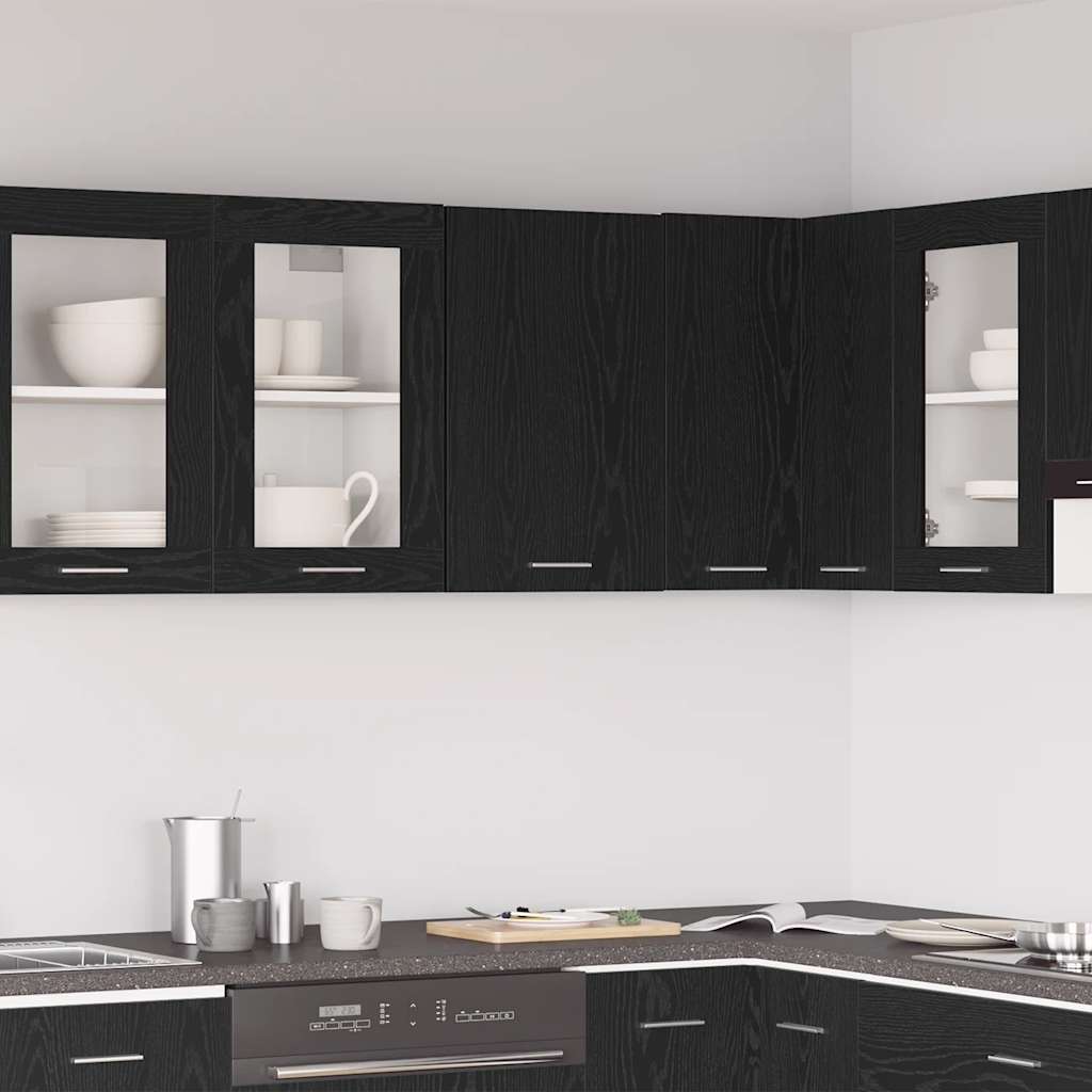 vidaXL Κρεμαστό Ντουλάπι Μαύρο Δρυς 40x31x60 εκ. από Τεχνητό Ξύλο